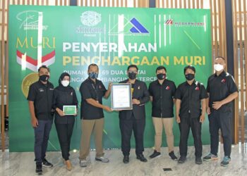 Rumah New Shinano Precast Cetak Rekor MURI Sebagai  Rumah Dua Lantai Tipe 69 dengan Pembangunan Tercepat di Indonesia